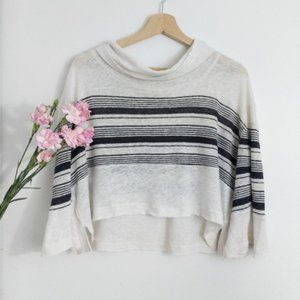 NWOT FREE PEOPLE Striped Linen Crop Tee - XS